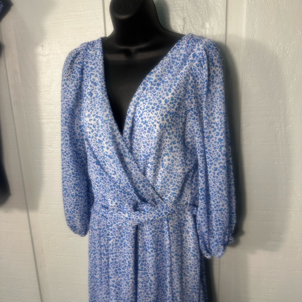 DKNY Blue and White Dress Size 10 EUC - Picture 4 of 8